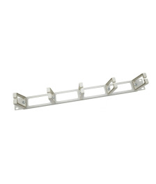 1U 19 inch metal cable tray with 5 plastic hooks - white
