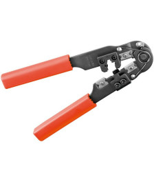Crimp Zange für RJ 45 Stecker mit Kabelschneider und Abisolierer