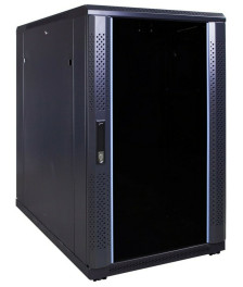 18U server rack with glass door 600x1000x1000mm (WxDxH)