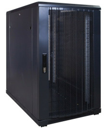 18U server rack with perforated door 600x1000x1000mm (WxDxH)