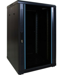 18 HE 19” Serverschrank, mit Glastür (BxTxH) 600 x 600 x 1000mm
