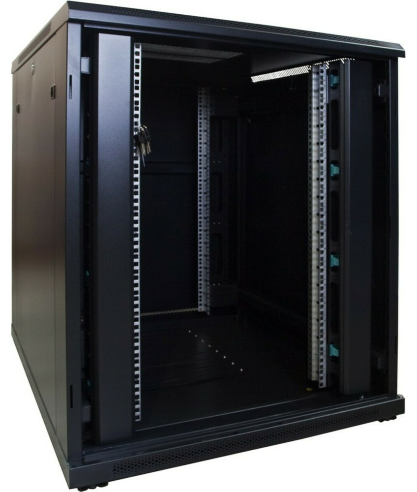 18 HE 19” Serverschrank, mit Glastür (BxTxH) 800 x 1000 x 1000mm
