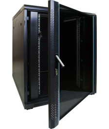 18U server rack with glass door 800x1000x1000mm (WxDxH)