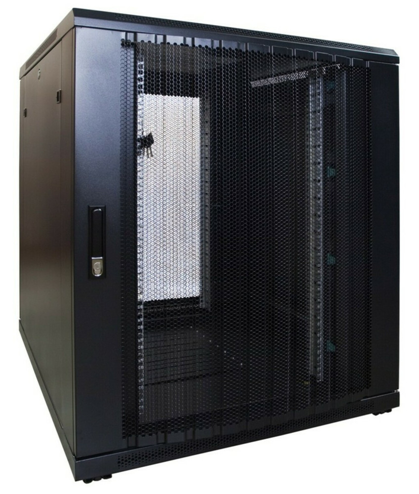 18U server rack with perforated door 800x1000x1000mm (WxDxH)