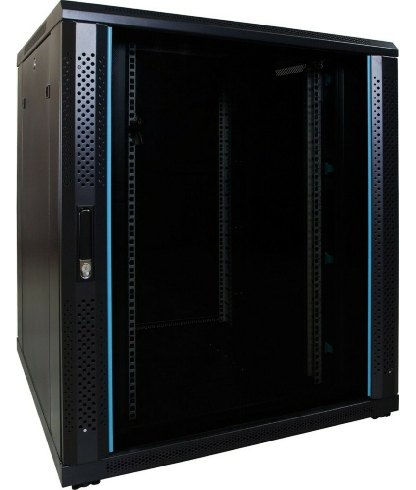 18 HE 19” Serverschrank, mit Glastür (BxTxH) 800 x 800 x 1000mm