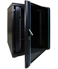 18 HE 19” Serverschrank, mit Glastür (BxTxH) 800 x 800 x 1000mm