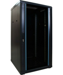 22U server rack with glass door 600x600x1200mm (WxDxH)