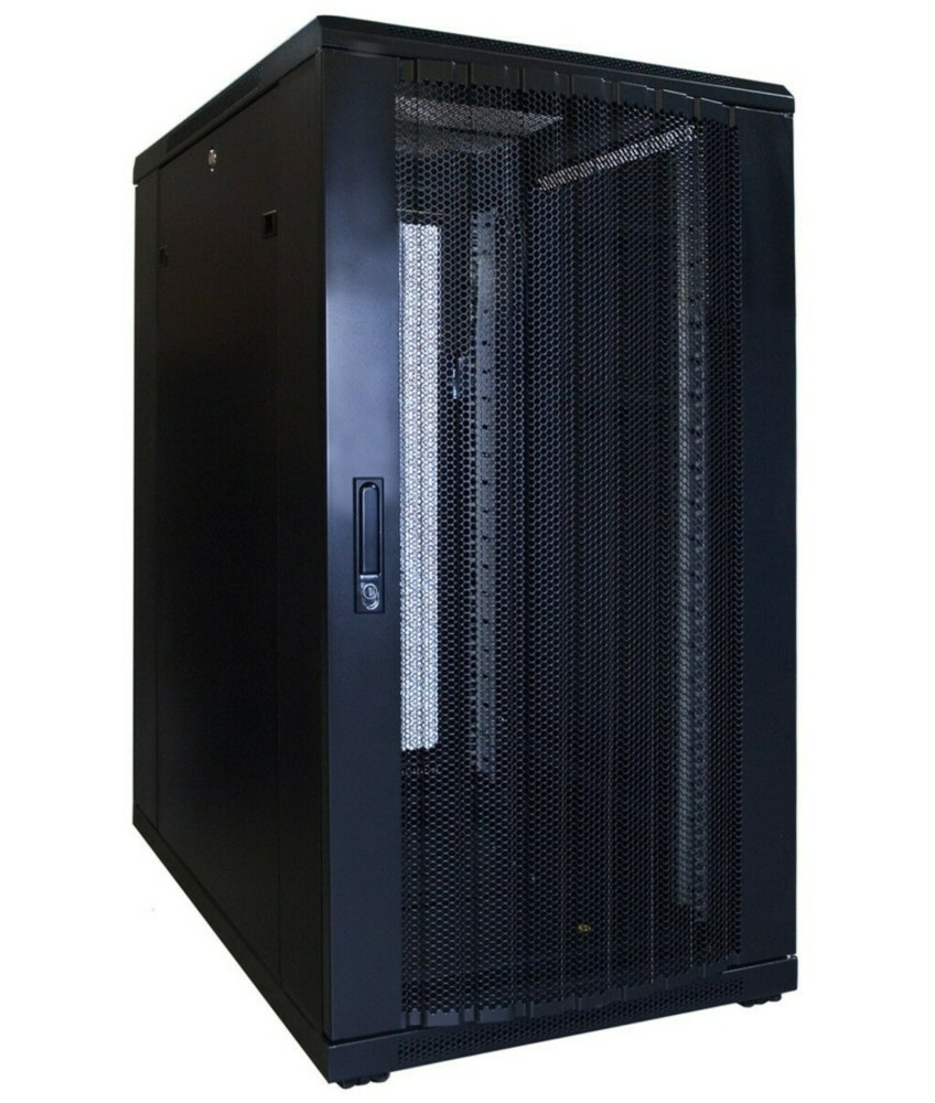 22U server rack with perforated door 600x800x1200mm (WxDxH)
