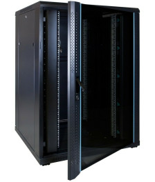 22U server rack with glass door 800x800x1200mm (WxDxH)