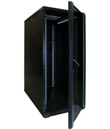 27U server rack with glass door 600x1000x1400mm (WxDxH)