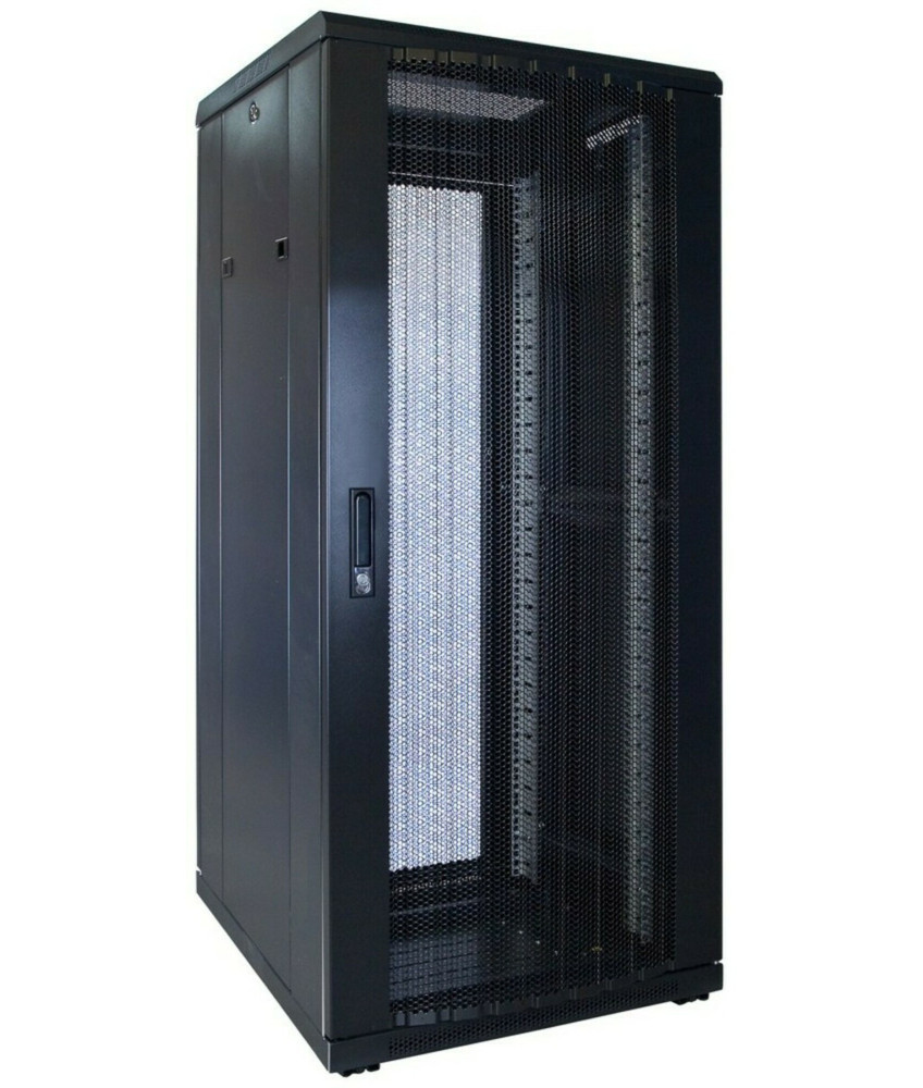 27U server rack with perforated door 600x600x1400mm (WxDxH)