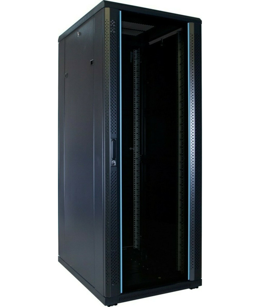 32 HE 19” Serverschrank, mit Glastür (BxTxH) 600 x 800 x 1600mm