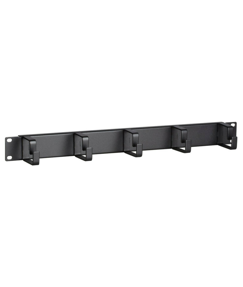 1U - 19 inch metal cable tray, 5 hooks