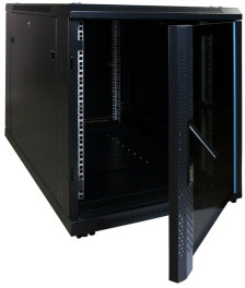 12 HE, kleiner Serverschrank, mit Glastür (BxTxH) 600 x 1000 x 720 mm