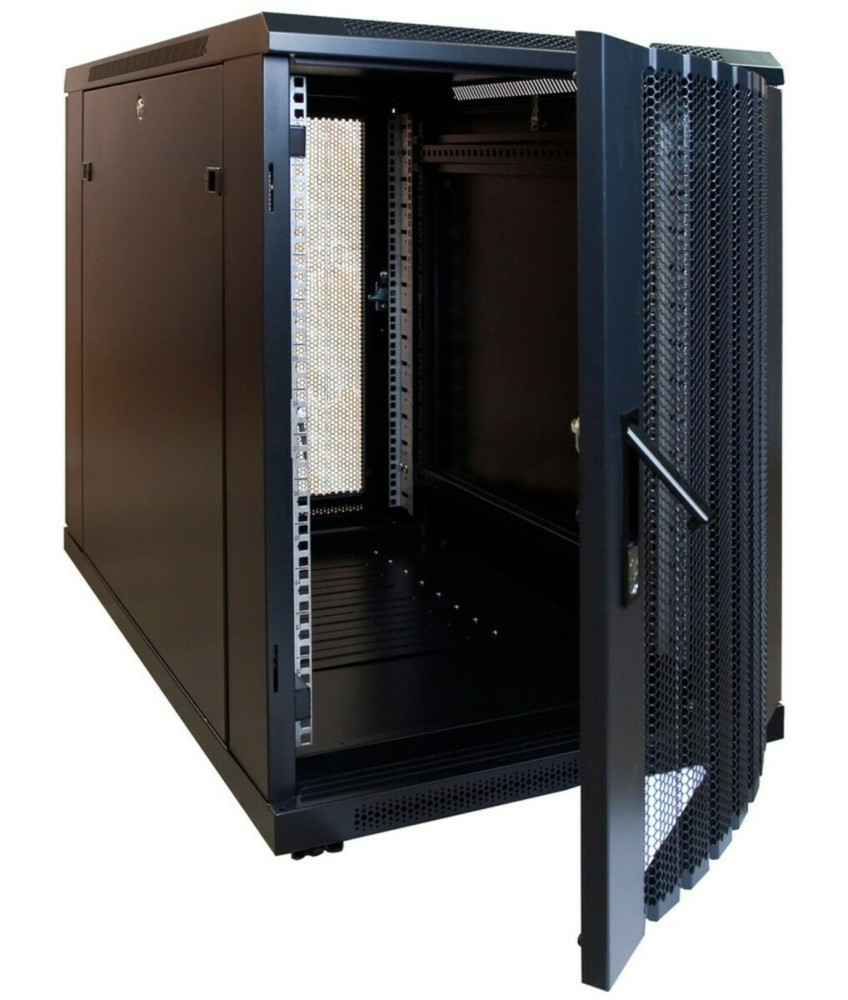 15 HE, kleiner Serverschrank, mit perforierter Fronttür (BxTxH) 600 x