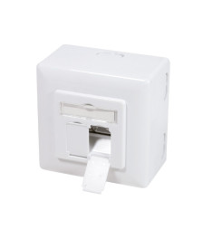 Dose Aufputz Cat. 6/ Class E zweifach, geschirmt, 2 x 45RJ, Weiß