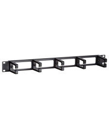 1U 19 inch metal cable tray with 5 plastic hooks
