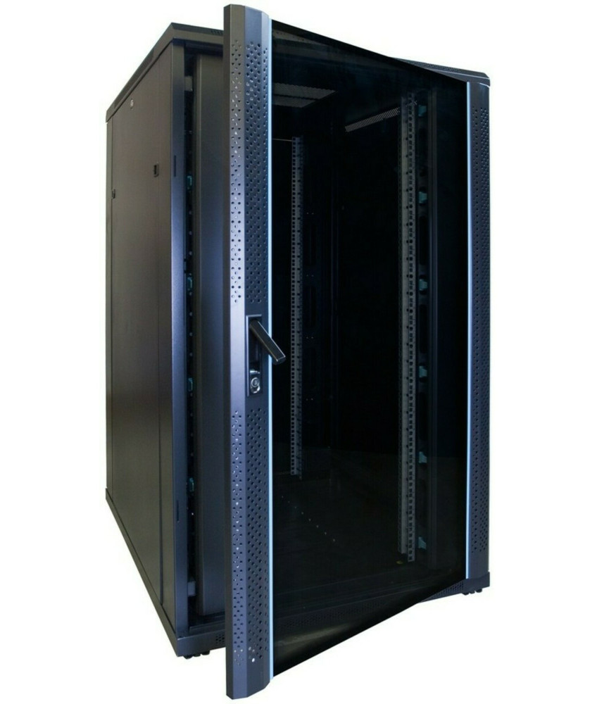 27U server rack with glass door 800x1000x1400mm (WxDxH)