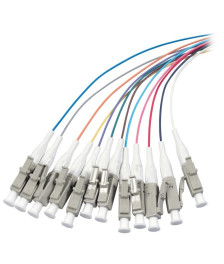 OS2 fibre optic pigtail coloured set LC/PC - 12 pieces