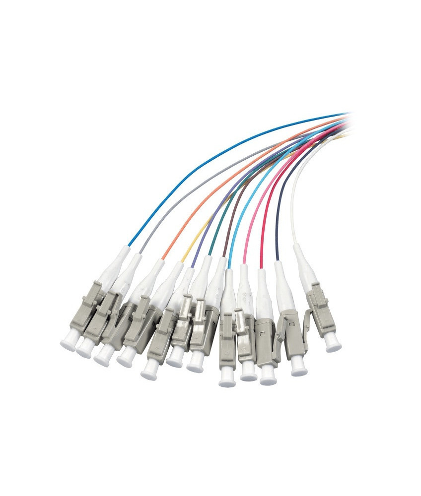 OS2 fibre optic pigtail coloured set LC/PC - 12 pieces