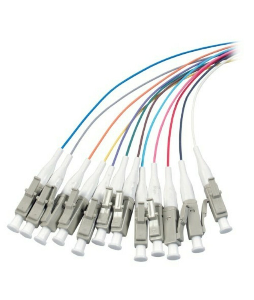 OM4 fibre optic pigtail coloured set LC - 12 pieces