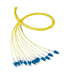 OS2 fibre optic pigtail yellow LC/PC - 12 pieces