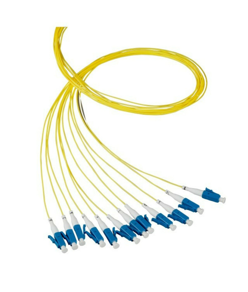 OS2 fibre optic pigtail yellow LC/PC - 12 pieces