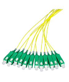 OS2 fibre optic pigtail yellow SC/APC - 12 pieces