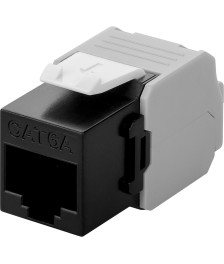 CAT6a UTP Keystone Netzwerkstecker - Toolless- Schwarz