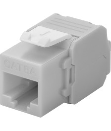 CAT6a UTP Keystone Netzwerkstecker - Toolless - Grau