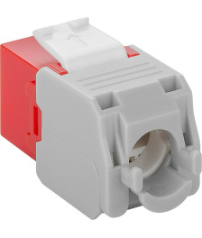 CAT6a UTP Keystone Netzwerkstecker - Toolless - Rot