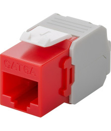 CAT6a UTP Keystone Netzwerkstecker - Toolless - Rot