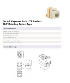 CAT6a UTP Keystone Connector - Toolless Twist