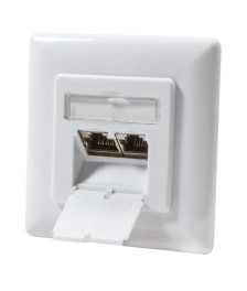 Dose Unterputz Cat. 6a/ Class E zweifach, geschirmt, 2 x RJ45 Weiß