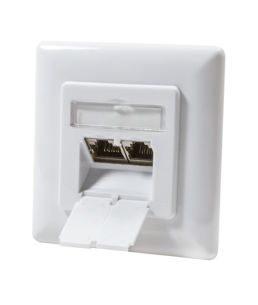 CAT6a UTP / STP flush mounted socket, white