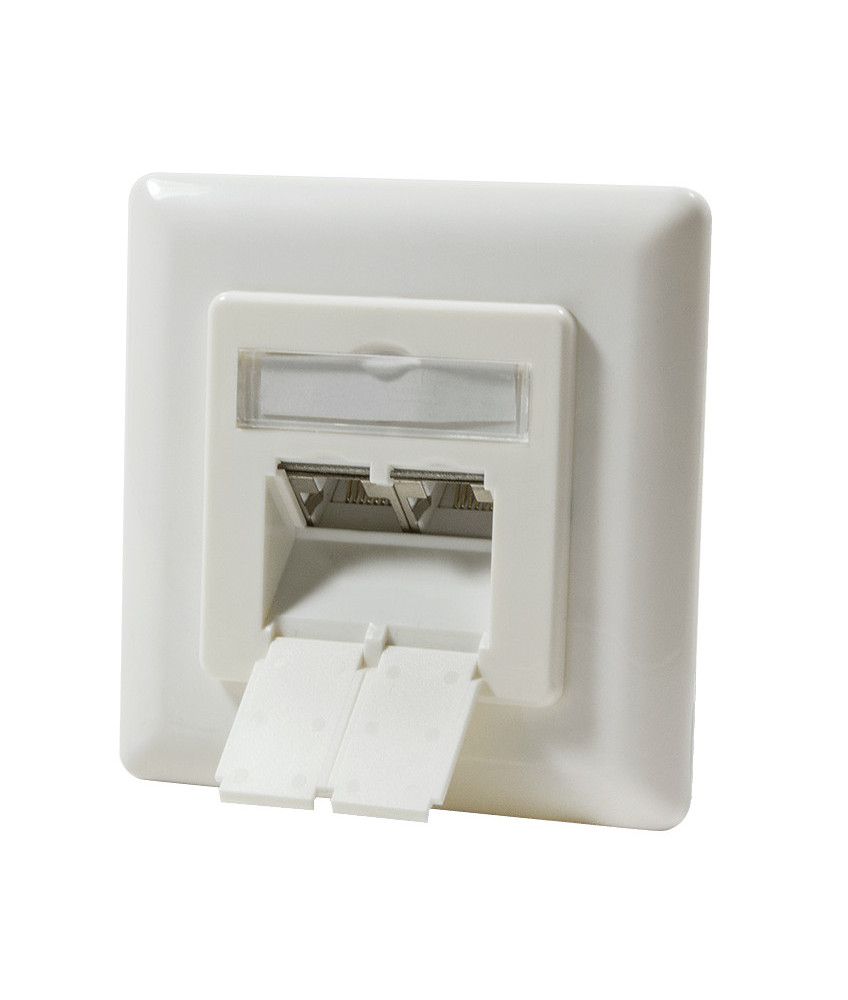 Cat6a UTP / STP flush mounted socket, ivory