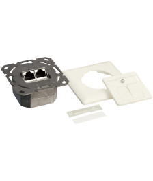 Cat6a UTP / STP flush mounted socket, ivory
