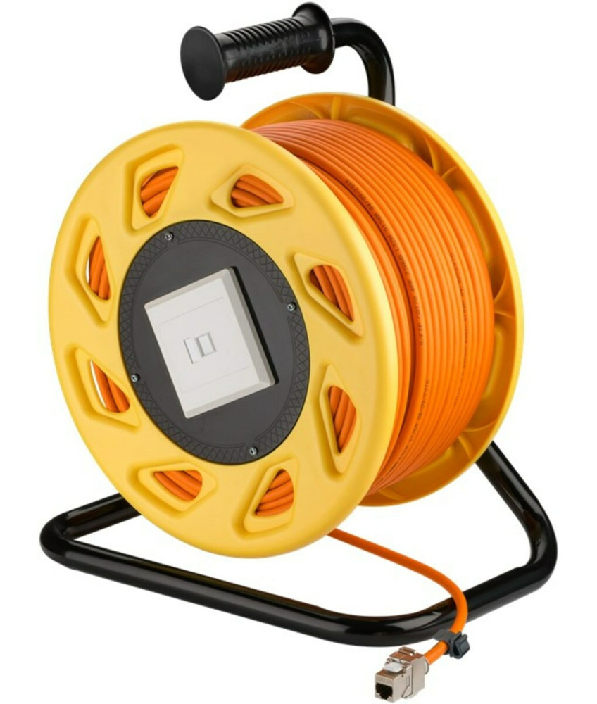 CAT7 S/FTP Kabeltrommel mit CAT6a Keystone Connector - RJ45 - 50 Meter