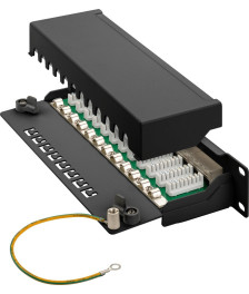Patchpanel 10”, 12-fach STP Patchpanel CAT 6a