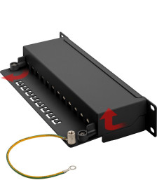 10 Inch CAT6a STP patch panel - 12 ports
