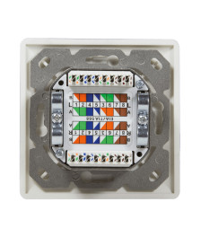Dose Unterputz Vertikal Cat. 6 / Class E zweifach, geschirmt, 2 x RJ45