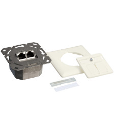 Dose Unterputz Vertikal Cat. 6/ Class E zweifach, geschirmt, 2 x RJ45