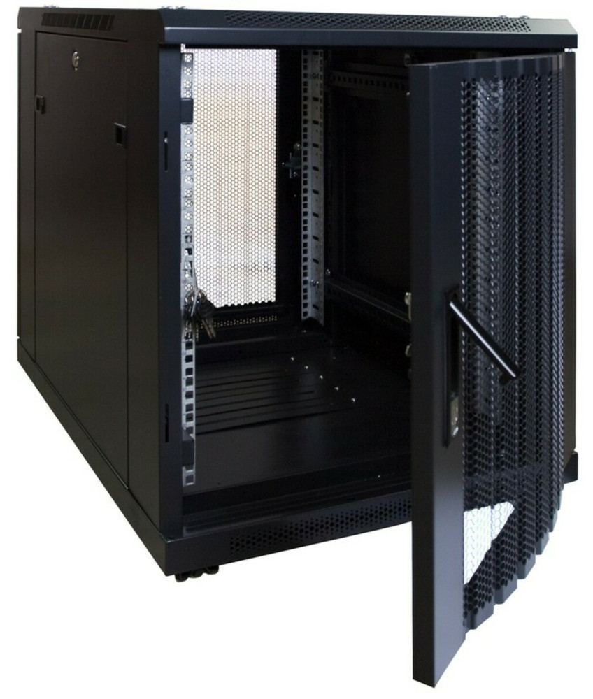 12U mini server rack with perforated 600x600x720mm (WxDxH)