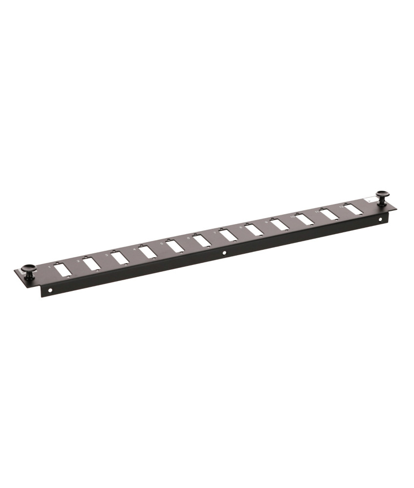 Front LC/SC 12-port black quad/duplex panel suitable for universal fiber optic tray
