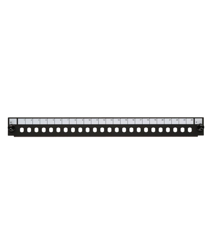 Frontplatte ST 24-Port schwarz, geeignet für universelle Glasfaserabla