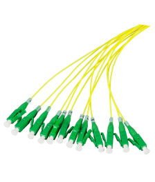 OS2 fibre optic pigtail yellow LC/APC - 12 pieces