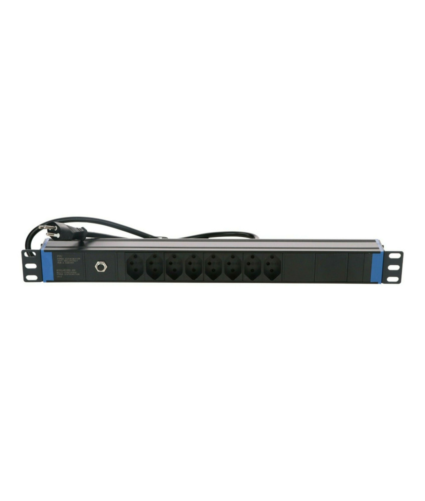 19 inch Swiss power strip with Surge Protection Overload - 8 sockets