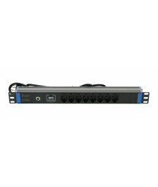 19 inch Swiss power strip with Surge Protection Device - 8 sockets