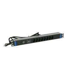 19 inch Swiss power strip with Surge Protection Device - 8 sockets