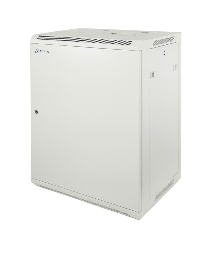 15U white wall mount rack with metal door 600x450x770mm (WxDxH)